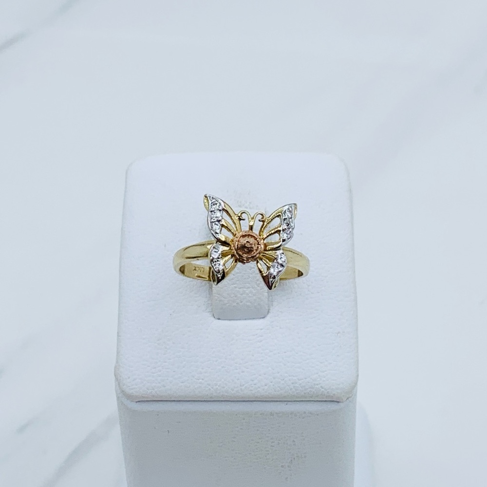 10k solid gold ring Butterfly Size 8 - Picture 1 of 5